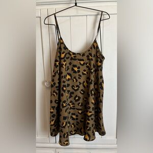 Show Me Your Mumu Bella Leopard Print Tank Mini Dress Size Medium